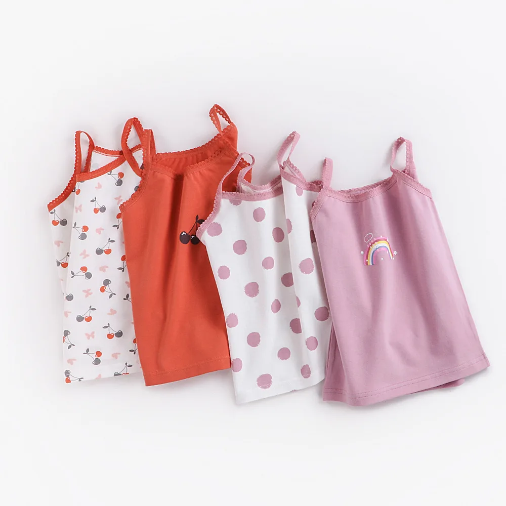
Fancy Color Sweet Design Toddler Girl Sleeveless Sling Vest Summer Underwear To Protect Our Little Belly 
