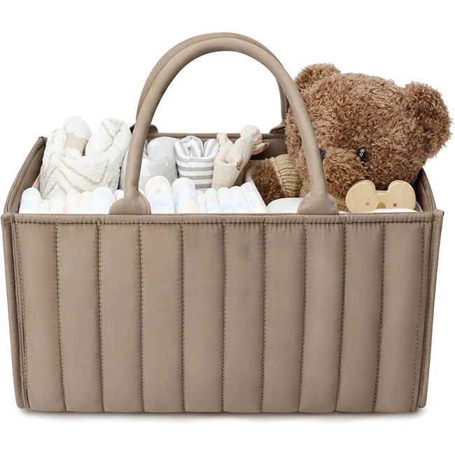 Wholesale Customized Logo Baby Diaper Caddy Basket Stylish Baby Diaper Caddy Organizer Storage Basket  for Newborn Baby