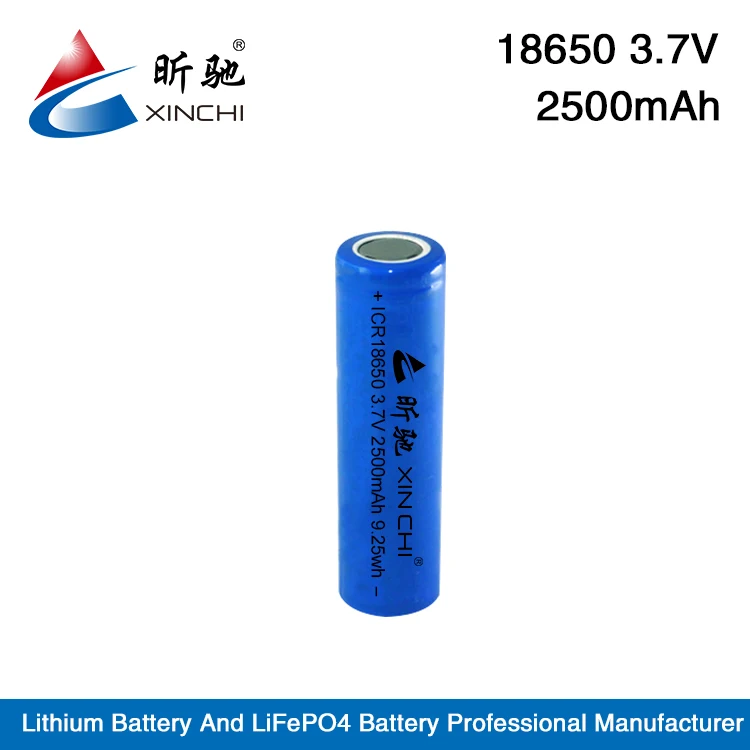 lithium battery manufacture deep cycle  full capacity  ICR18650 li ion battery cell 2500mah for electric/power tool/power bank