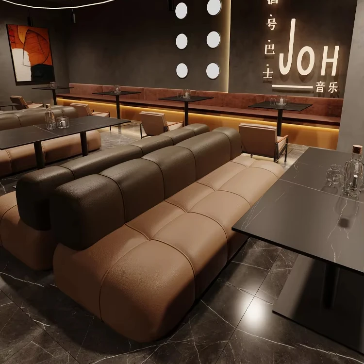 light luxury custom night club vip bar sofa furniture PU leather booth sofas for nightclub lounge bar coffee shop sofa seating