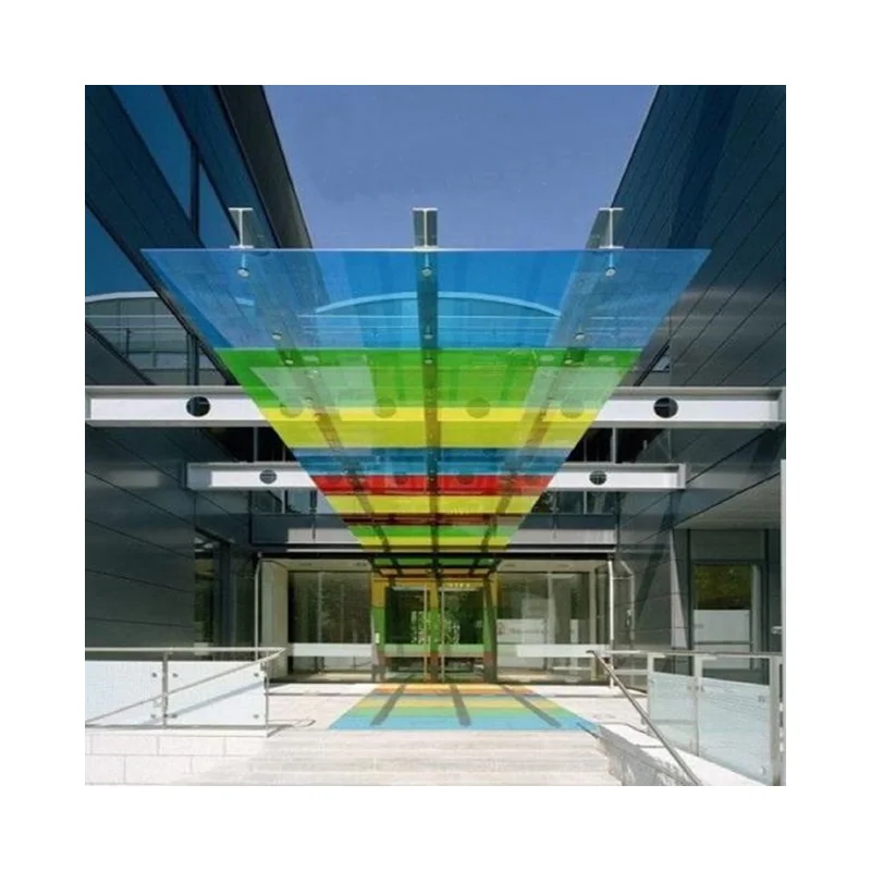 Different thickness colored tempered laminated glass for decoration