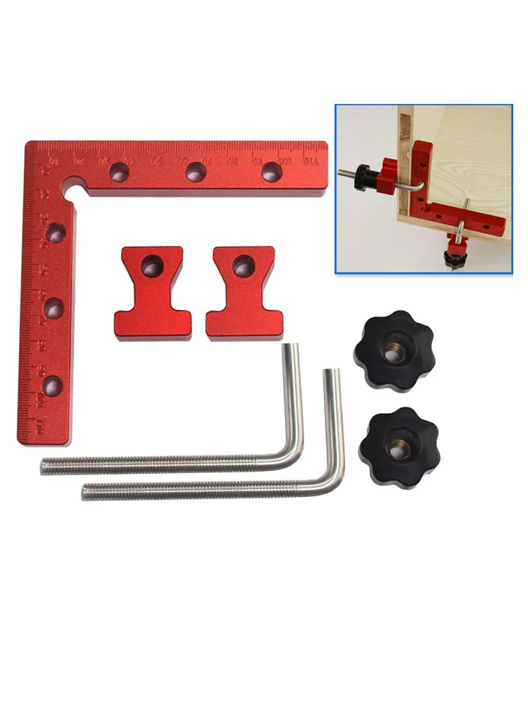 90 Degrees L-Shaped Auxiliary Fixture Woodworking Aluminum Square Right Angle Clamping Positioning Panel Fixing Clips Tools