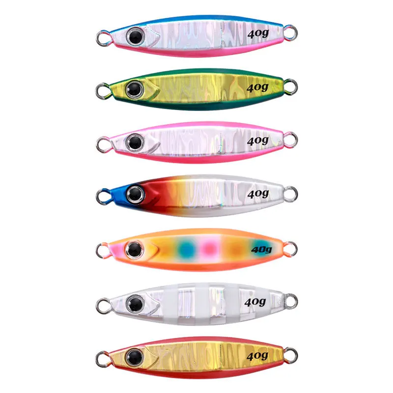 40g 60g 80g 100g Slow Sinking Lure Jiging Balt Luminous Metal Jigs Sea Fishing Slow Pitch Jig Lead Bait saltwater jigging lures