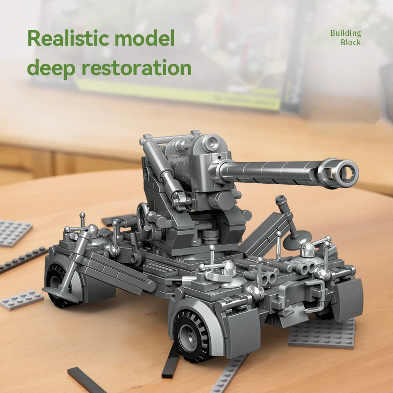 WW2 Military Mini soldier Figure army German 88mm flak anti-aircraft gun anti-tank gun building block Toys