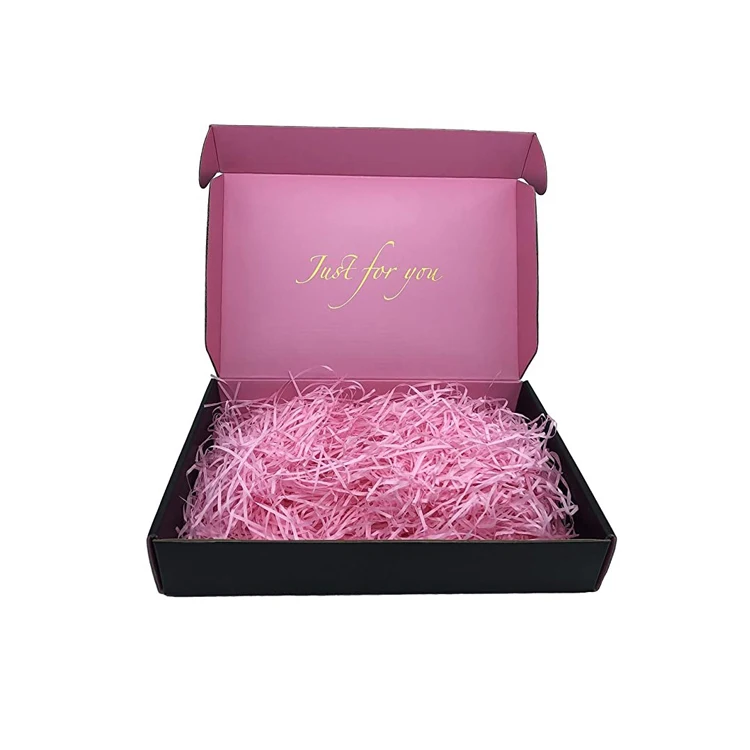 Premium Cardboard Box Set with Colored Interior and Matching Shredded Paper and Gold Foil Stamping sticker for Gift Wrapping