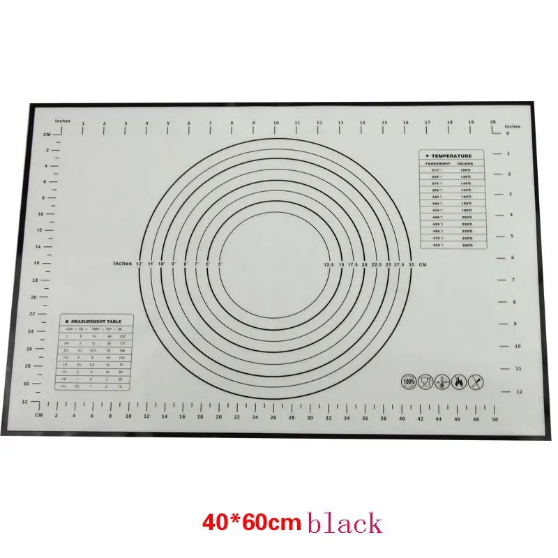 60 x 40 cm nonstick nonslip silicone pastry rolling mat with measuring marks silicone dough sheet BPA free and easy to clean