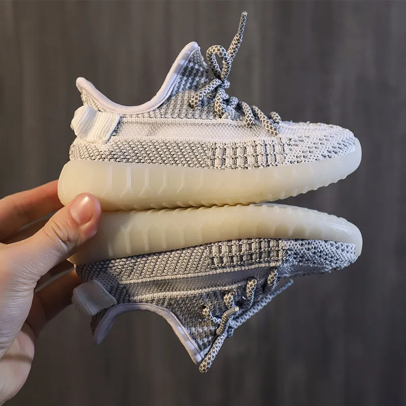 2021 Boys Girls Fashion Brand Reflective Sneakers Toddler/Little/Big Kid Lace Up Slip On Casual Trainers Children School Shoes