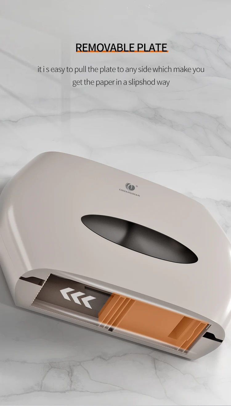 Chuangdian double jumbo roll paper towel dispenser large capacity twin toilet paper dispenser for bathroom restroom CD-8072