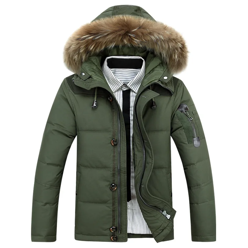 JACKETOWN cotton winter coat classic style bomber jackets with fur hood pocket jackets