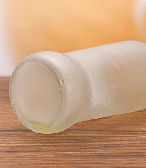 hot sale 275ml clear frosted empty cocktail beverage glass bottle with crown cap