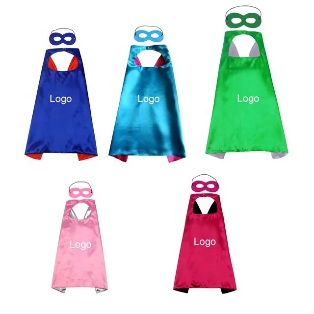 Custom halloween black and red satin capes masks set cosplay superhero capes kids adults superhero capes