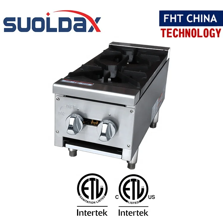 Suoldax FHT-CHINA ETL Certificate Commercial Kitchen Equipment Cooker 4 Burner Gas Countertop Range Stove / Hot Plate
