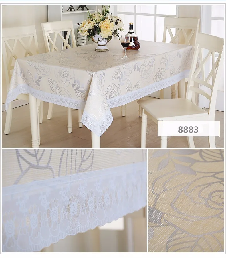 French Lace Rectangular Tablecloth with Elegant Floral Patterns cloth_tablecloths for Parties Dining Tables