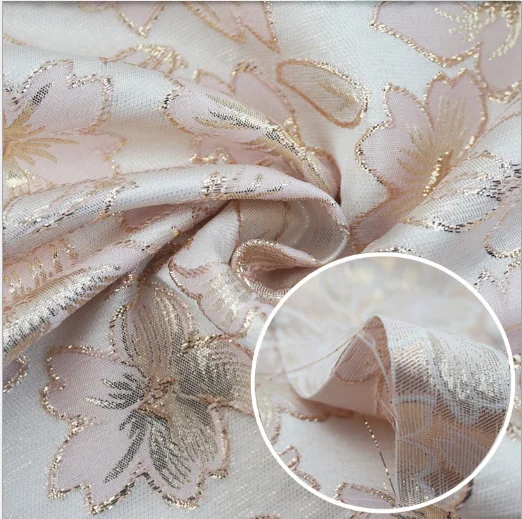 Factory customized The high quality  Luxury Floral Jacquard satin Brocade Fabric for babyDress Cloth