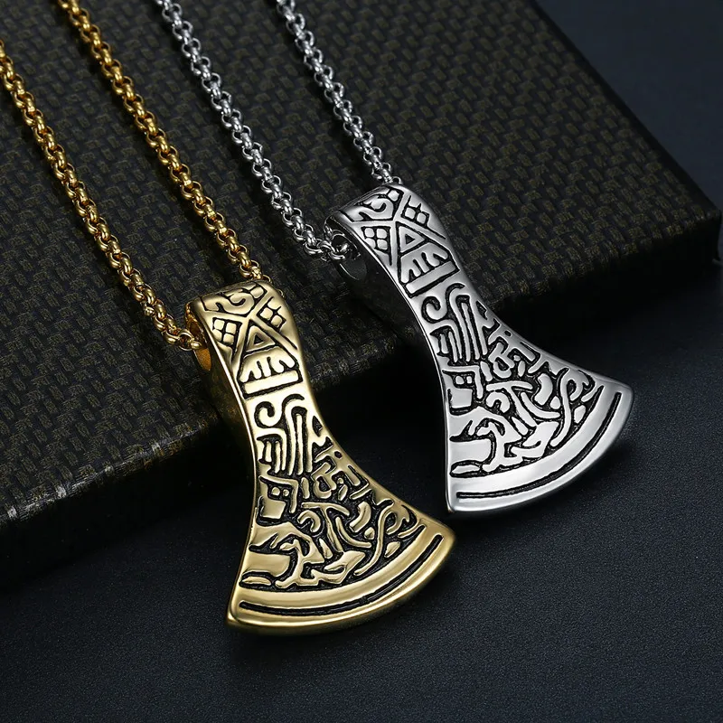 Модные скульптура Творческий топор висит титановая сталь мужское ожерелье