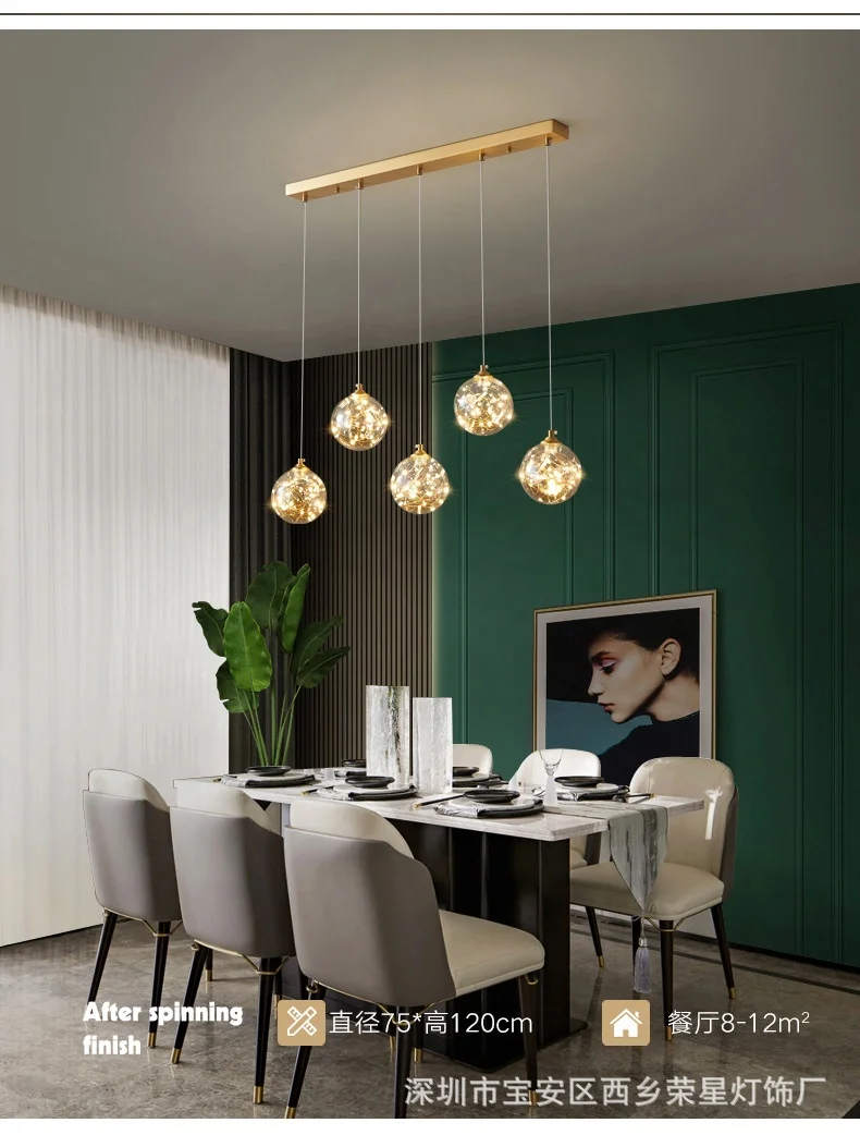  2021 hot-selling light luxury crystal living room chandelier full copper modern minimalist starry sky led molecular