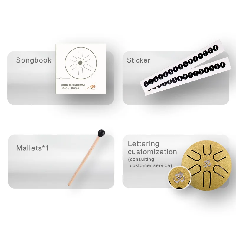 wholesale Mini Music Instrument Percussion 3 Inch 6 Notes Ethereal Drum Steel Tongue Drum