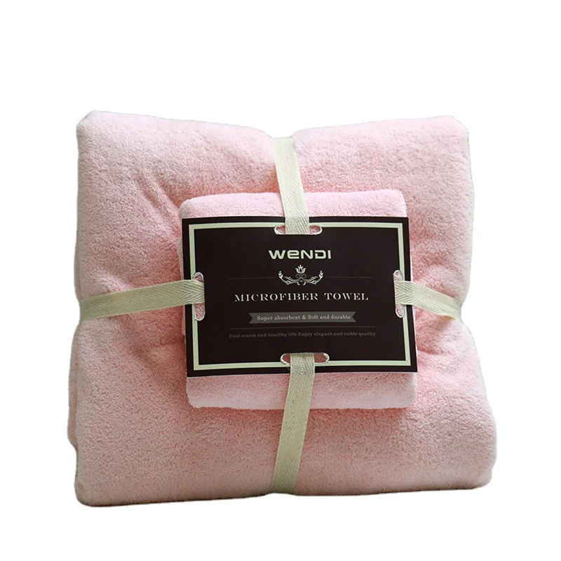 
promotion towel plain color soft microfiber gift towel set packing for family 