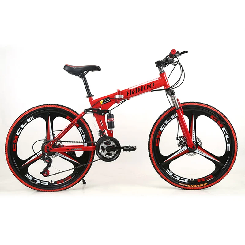 GIZABOSS Mountain derailleur bikes Steel frame 24 speed 20/24/26-inches MTB bicycle 3-knife integrated Wheelset Soft-tail Frame