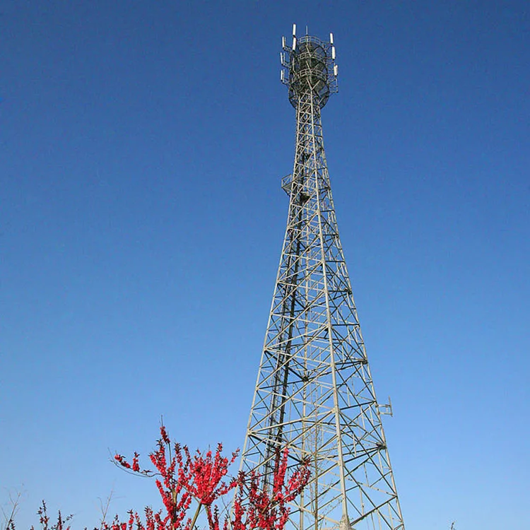 hot dip galvanized 30m 60m GSM communication telecom mobile phone radio antenna towers