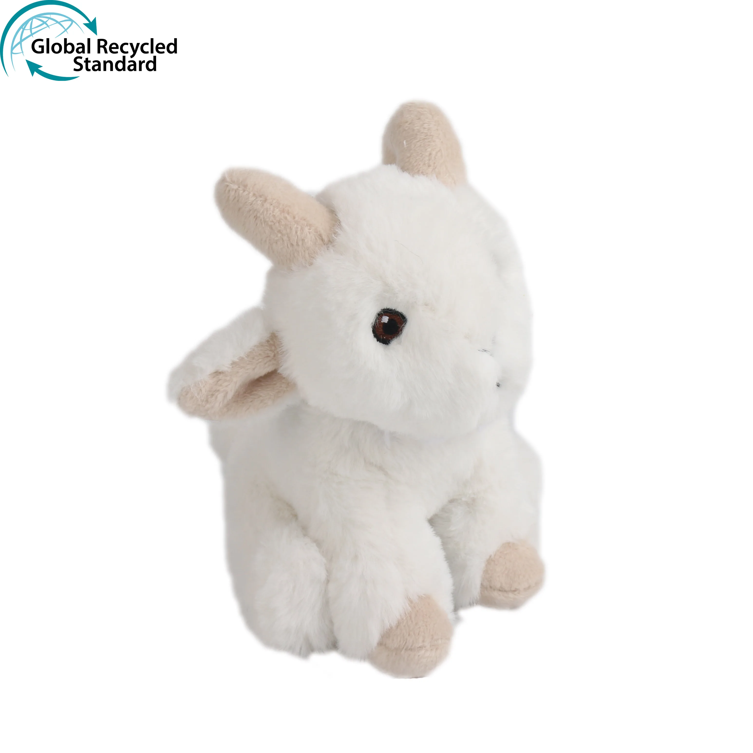 GRS certified recycled polyester RPET eco-friendly plush goat stuffed toy