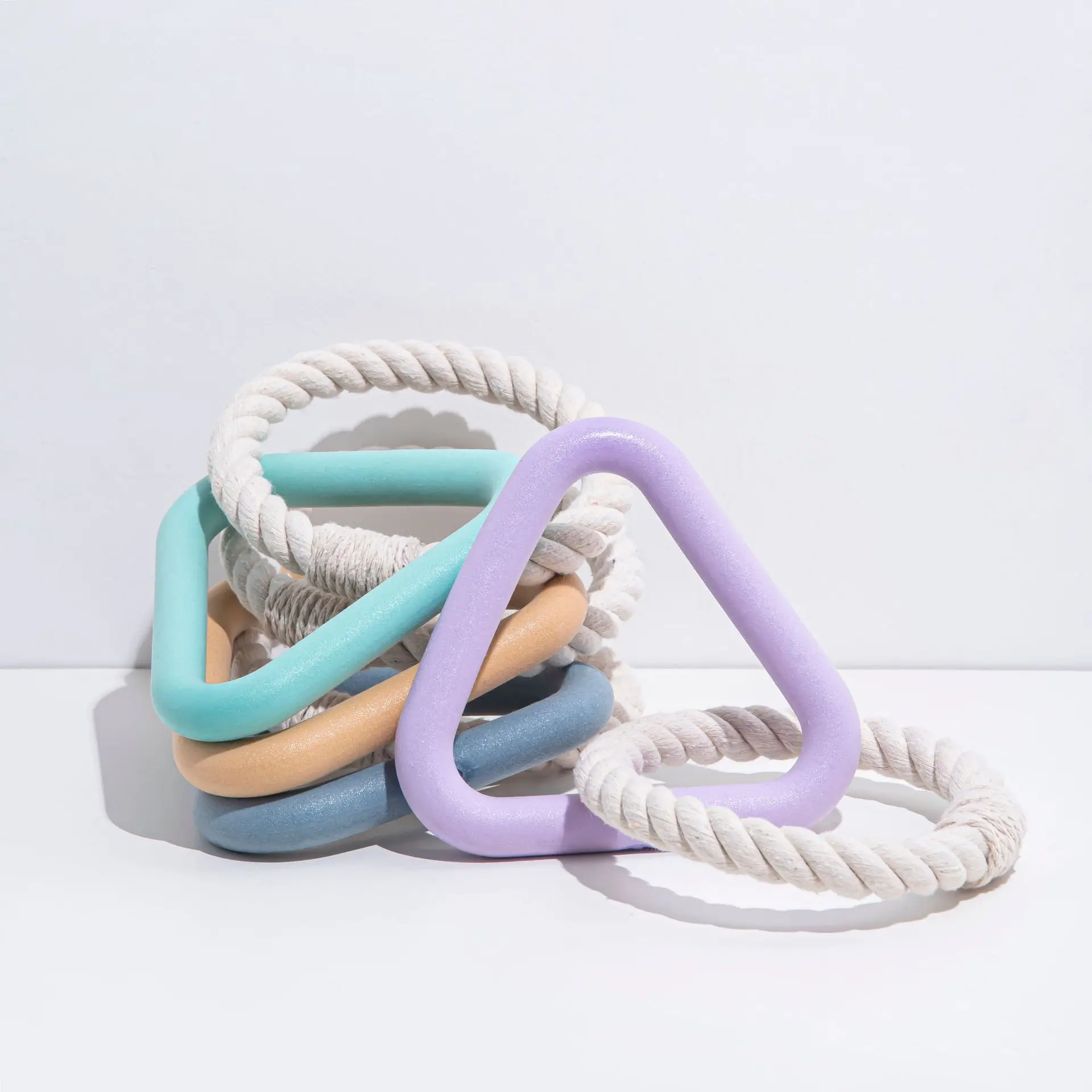 2022 amazon hot sell Interactive TPR Triangle Tug Pet Luxury dog toy with Rope