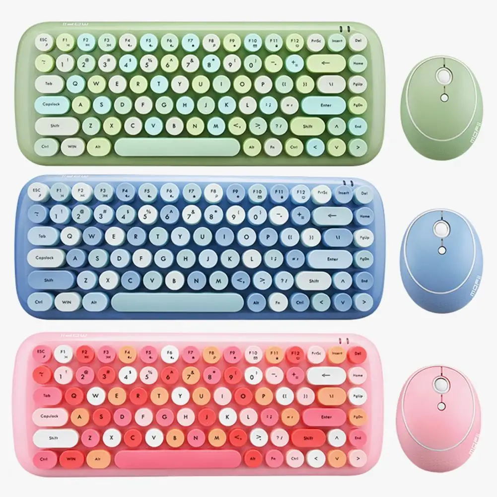 Selling 2.4G Mini Keyboard Jelly Candy Color Keyboard And Mouse Wireless Girly Pink Keyboard Mouse Set
