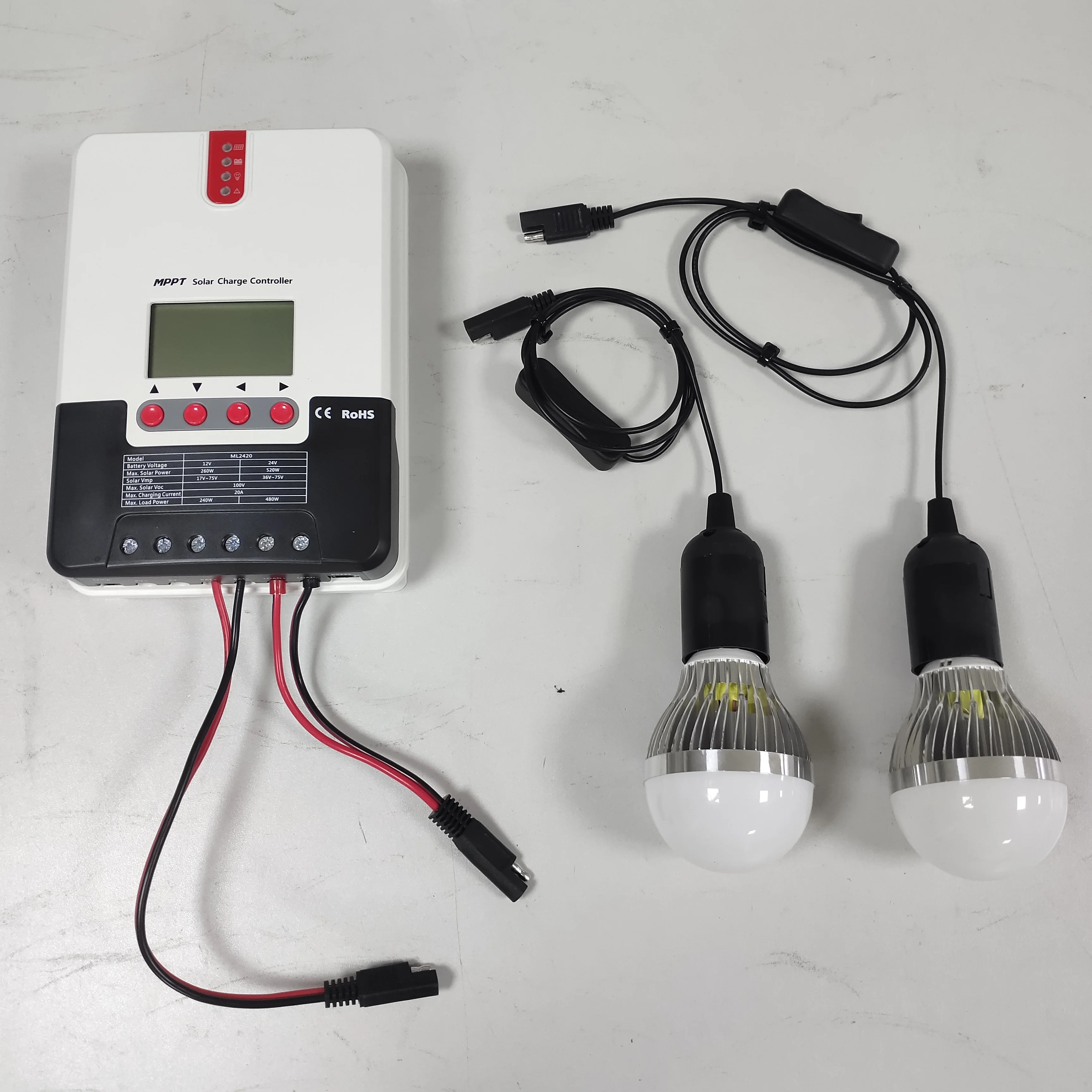 SAE Extension Cable Connector Solar Panel Sae Wire LED with Switch Lighting