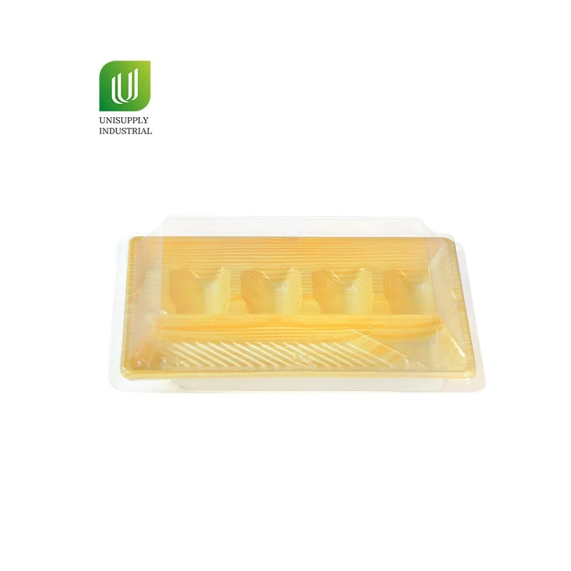 Одноразовые пластиковые лотки, японский пищевой контейнер для еды, лоток для суши с крышкой