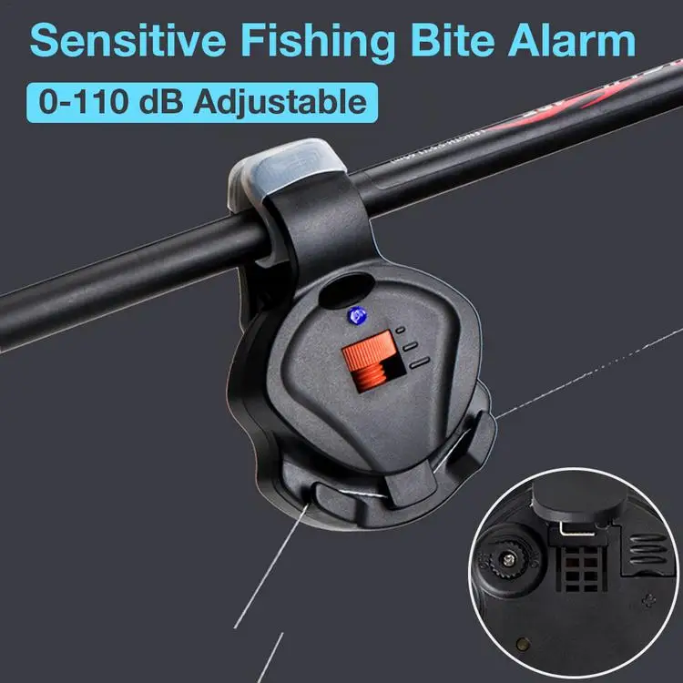 
Hot Sensitive Electronic Fishing Bite Alarm with LED Indicator Light Clip On Fishing Rod Fishing Bite Sound Alarm Alert Bell 