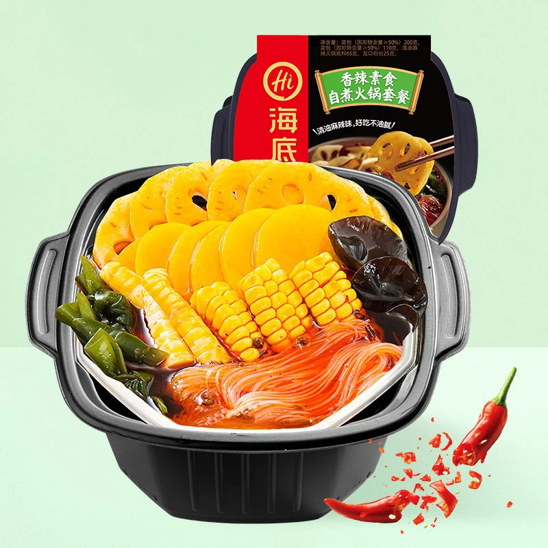 wholesale self heating small hot pot 435g Spicy food spicy tender beef convenient and ready to eat self heating hot pot