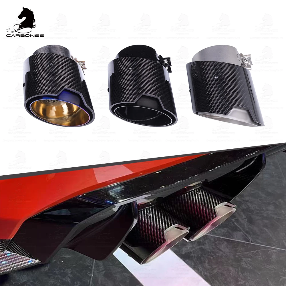 Carbon Fiber Tailpipe With Net Exhaust Tips For BMW New M2 G87 M3 G80 M4 G82 G83
