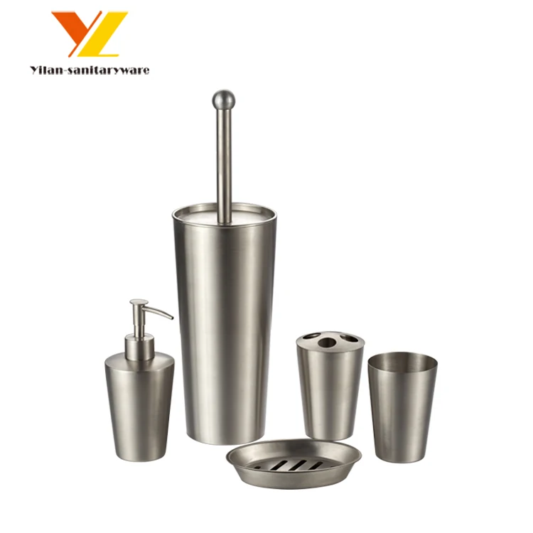 Modern Accessory Bath Decoration Stand Toilet Stainless Steel Bathroom Accessories Sets
