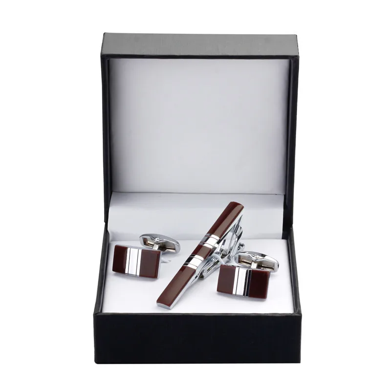 China Cufflink Manufacturer Supplier Customised Logo Metal Cuff Links Men cufflinks and tie clip set