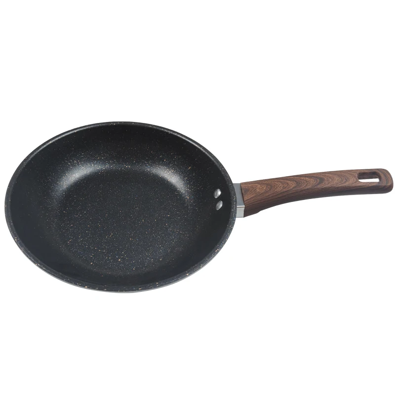 Chinese carbon steel Non stick steak cake Fry Pan with handle granite non-stick flat pan