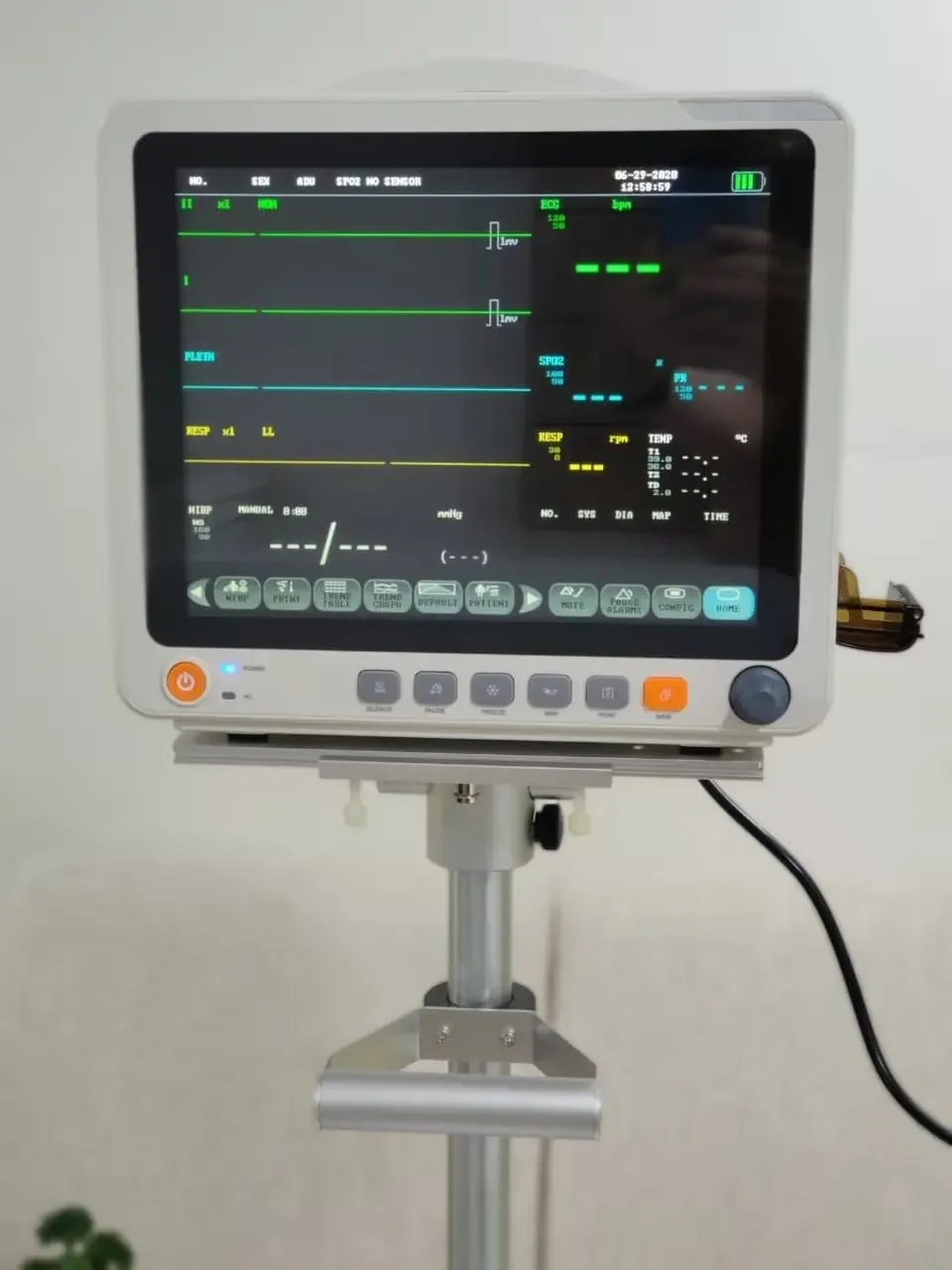 Medical Device 12 Inch Touch Screen Multi Parameter Vital Signs Monitor TFT Screen Patient Monitor for ICU