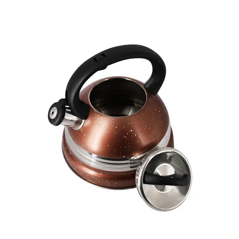 Factory 3L fast Boiling Whistling Tea Kettle food grade Water boiler Stainless Steel Teapot for Stove Top Brown