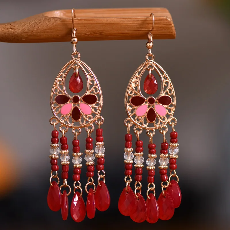 2024 western vintage Navajo Aztec Bohemian Nepal Bohemia Minority ethnic group Drop Earrings Jewelry For Women