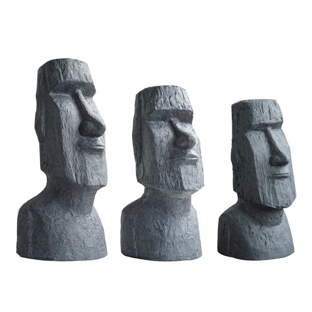  Фигурка пасхального острова садовая статуя Moai в цвете камня набор