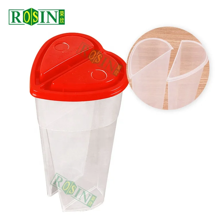 custom 16oz 22oz 700ml clear plastic disposable u shape pet bubble tea plastic split twin cup with straw lid