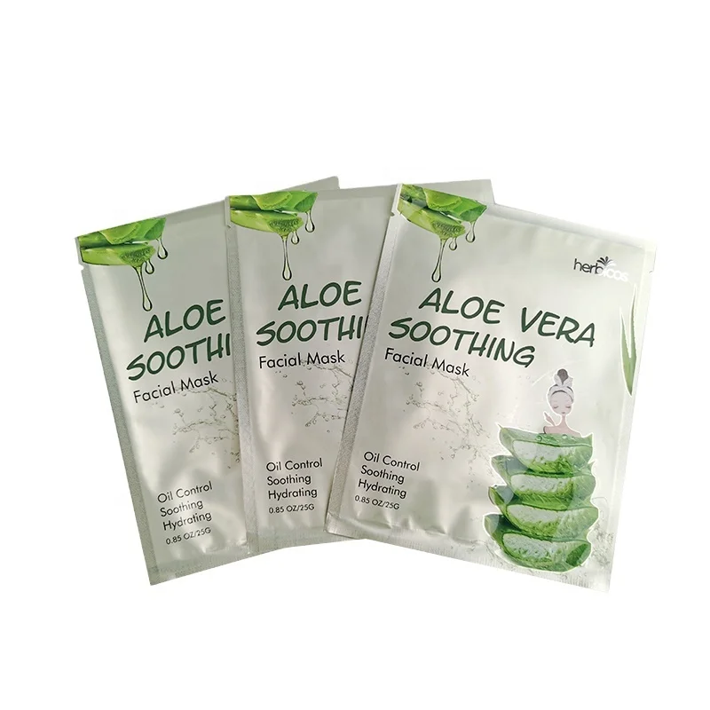 Aloe Vera Soothing Full Face Individually Wrapped Bulk Facial Mask