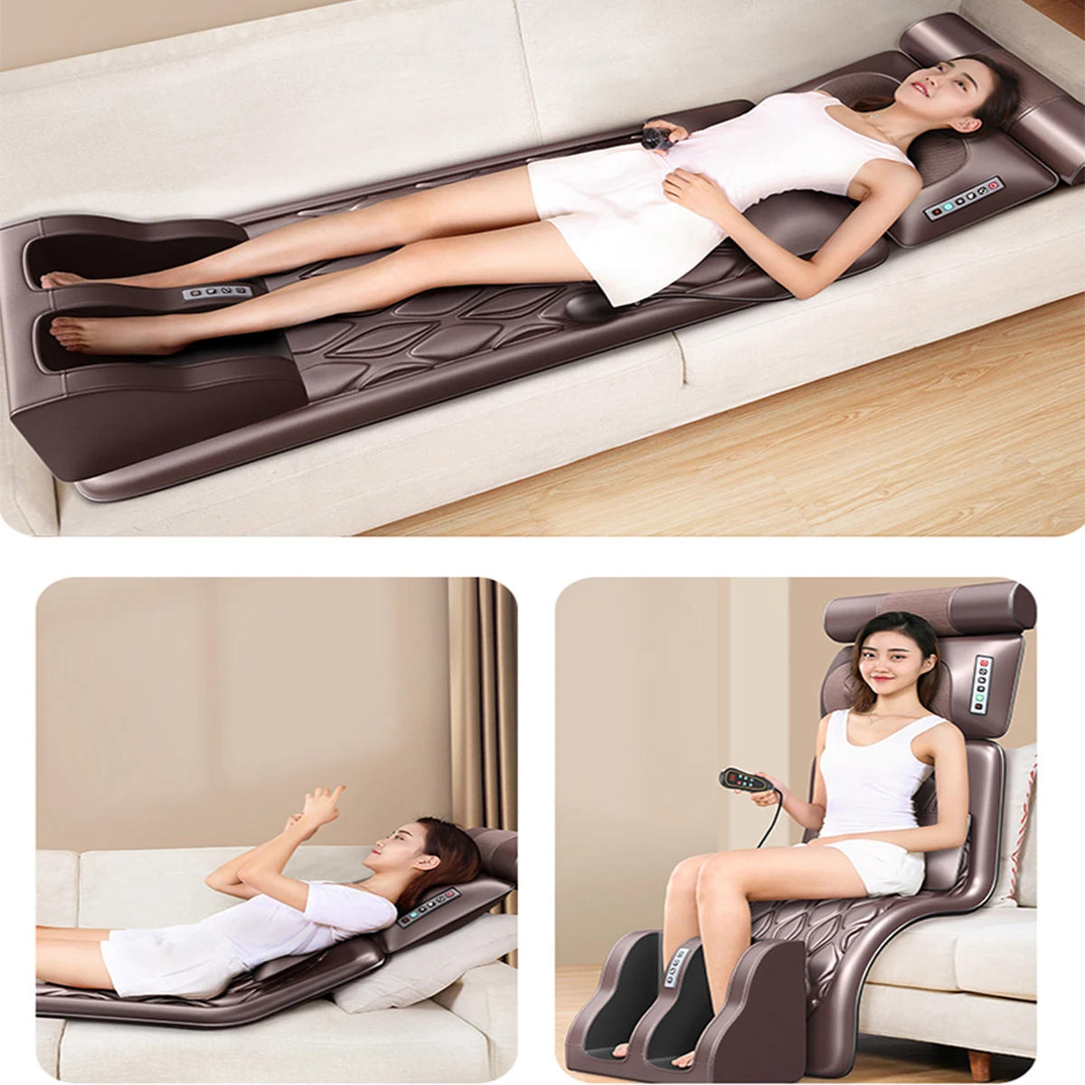 Standard Size Shiatsu Full Body with Vibrate Memory for Neck and Waist Application Massage Mattress