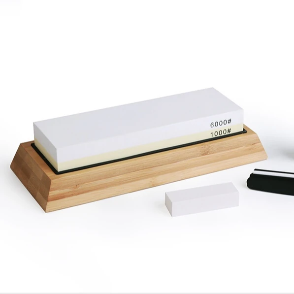 2-Side Adjustable whetstone sharpening stone 1000 6000  Knife Sharpener king japanese mini  whetstone with bamboo tray