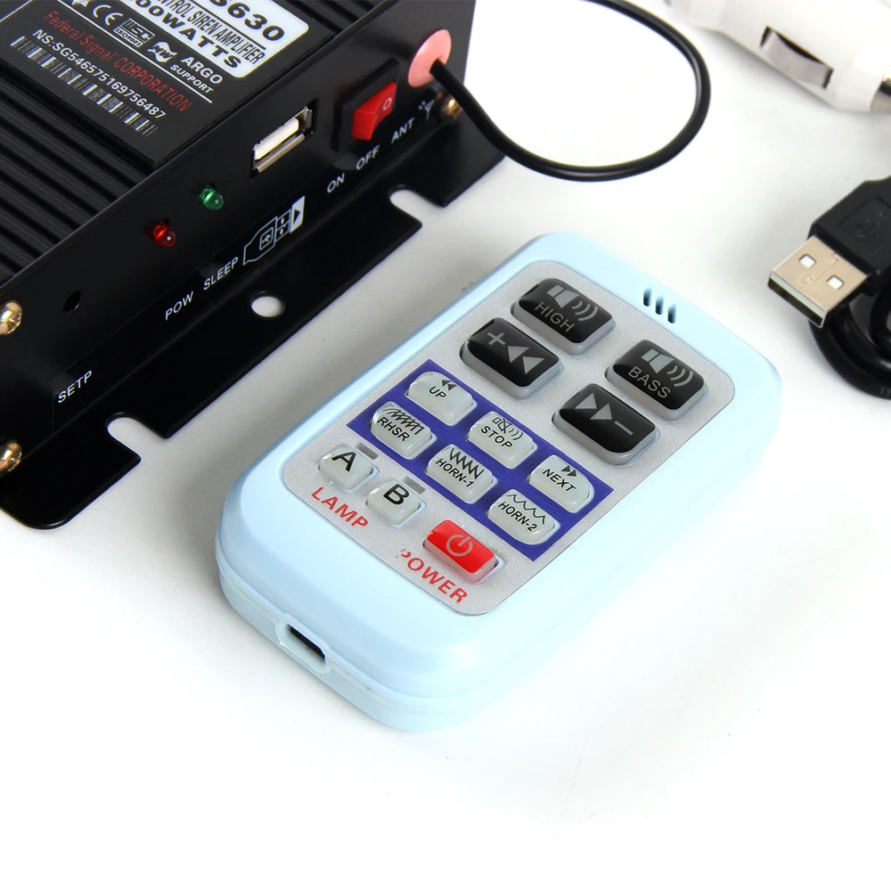 AS630 Дистанционный USB Перезаряжаемый 15 м радиус управления автомобильная система PA динамик гудок аварийная сирена для автомобиля грузовика транспортных средств