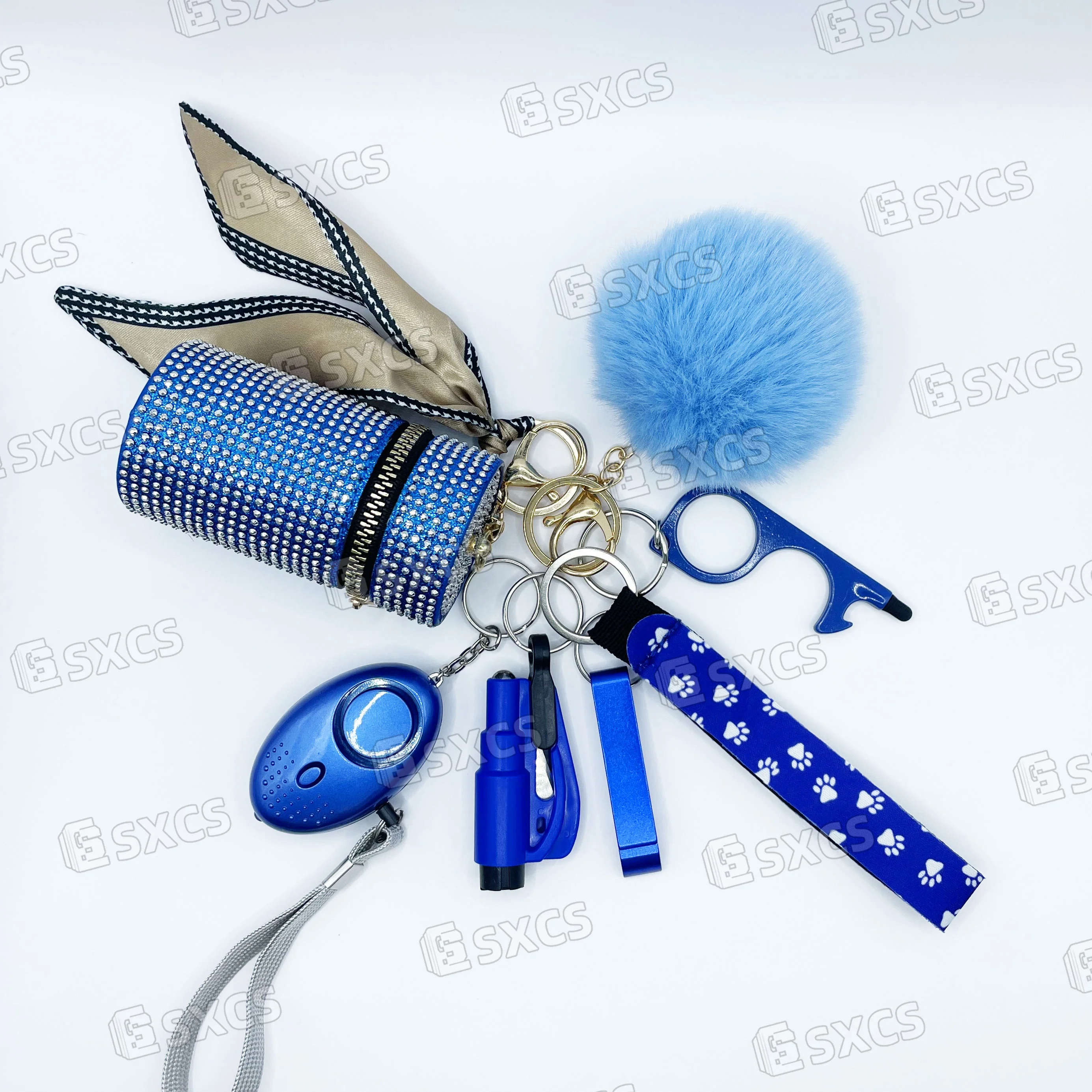 Wholesale Keychain Rubber Self Defense Key Chains For Women Plush Stainless Steel Leather Iron Self Defense Supplies