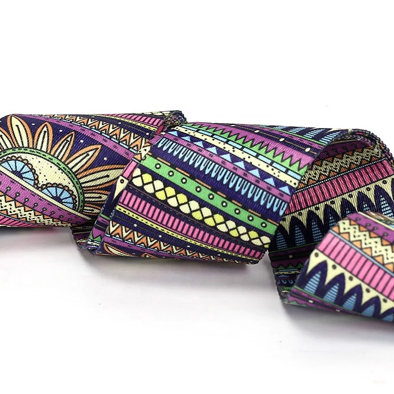 2022-Guitar Strap national style widened wooden guitar strap electric guitar bass strap polyester printed strap