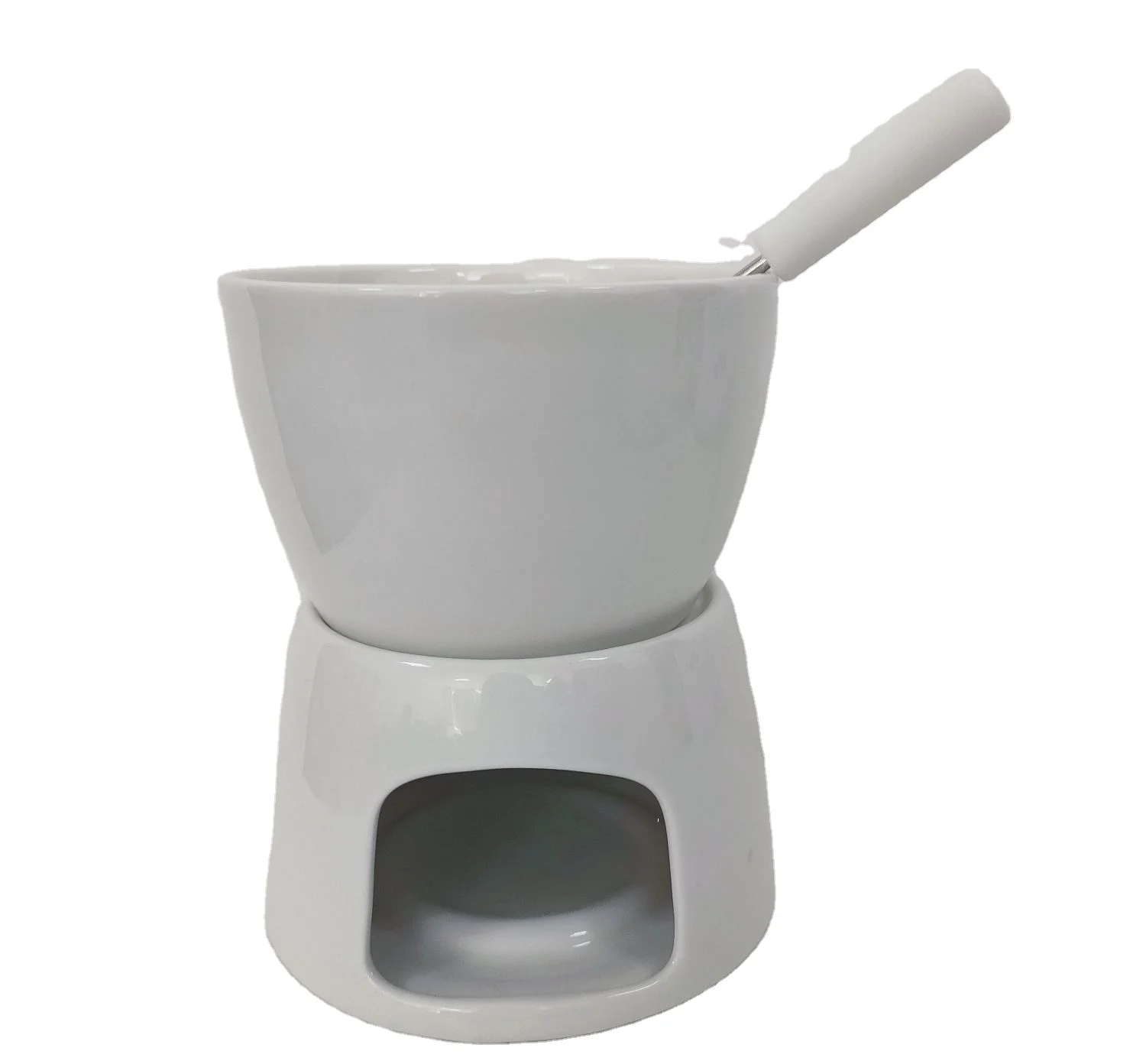 Китайский поставщик белые керамические наборы для шоколадного сыра и фондю