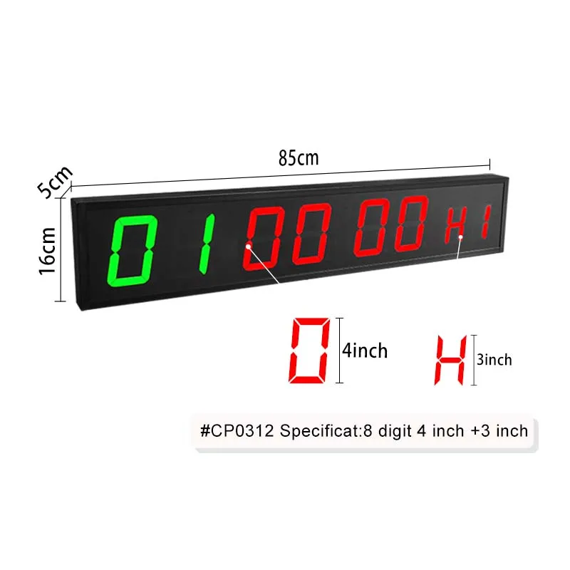 CHEETIE CP022 Programmable LED Crossfit Wall Clock LED Digital HIIT Timer Fitness 8 Digits Interval Timer