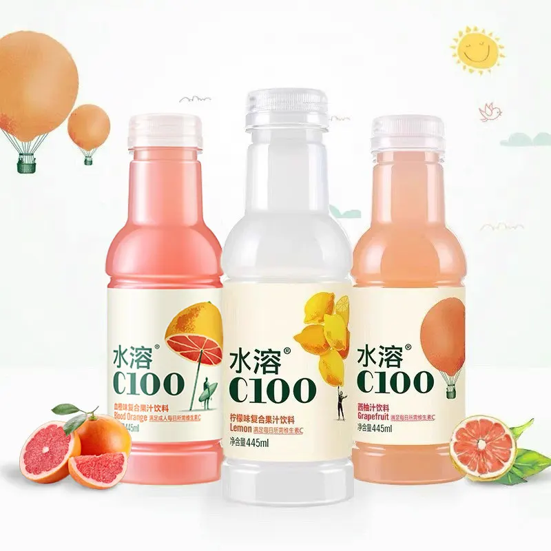 Nongfu Mountain Spring Water Low-Fat 445ml * 15 Bottles Soluble C100 Compound Vitamin Beverage Soda Flavor Mixed Ingredients