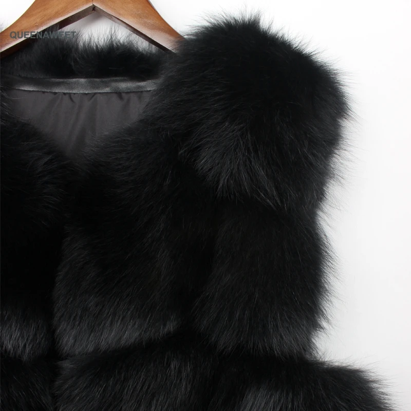 
New arrival hot sale long model natural real fox fur vests for women girls high quality 